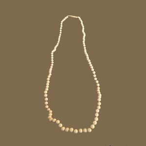 Vintage Opera Length Necklace w/ White Beads